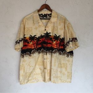 Men's Vintage Bishop Street Hawaiian Print Dad Shirt 3XL